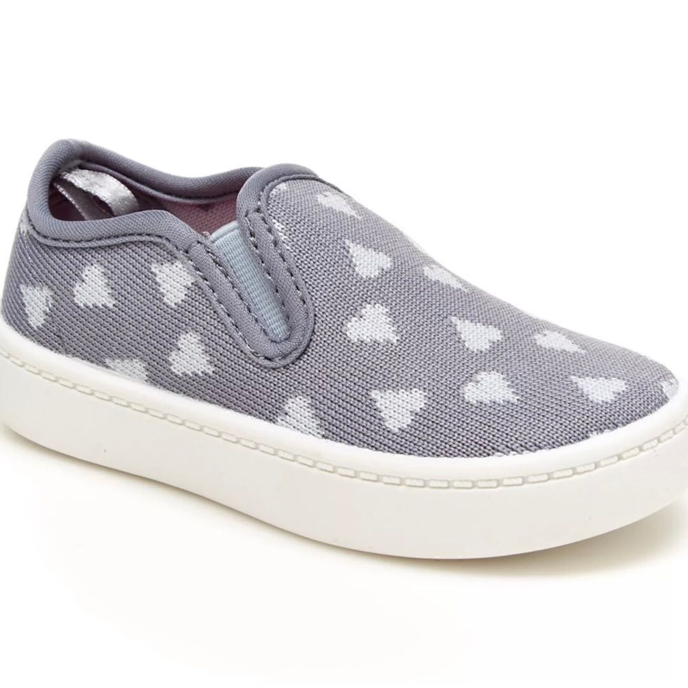 Carterâs Nettie Blue Slip On Sneakers With Liblue Hearts Size 5 Toddler Nwot
